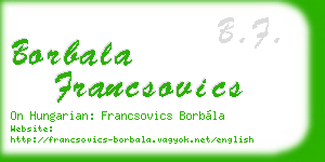 borbala francsovics business card